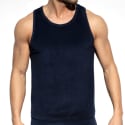 ES Collection Terry Cotton Tank Top - Navy