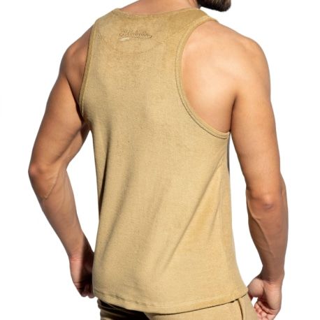 ES Collection Terry Cotton Tank Top - Camel