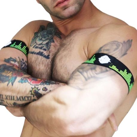  Lot de 2 Brassard Equalizer Noir - Vert Fluo