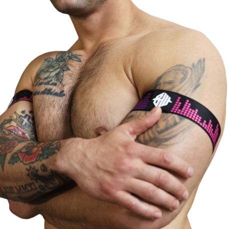  Lot de 2 Brassard Equalizer Noir - Rose Fluo