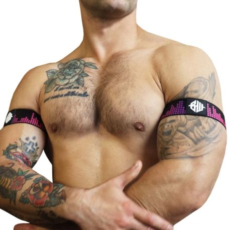  2-Pack Equalizer Armbands - Black - Neon Pink