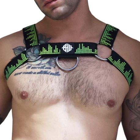  Harnais Bulldog Equalizer Noir - Vert Fluo