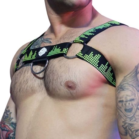  Equalizer Bulldog Harness - Black - Neon Green