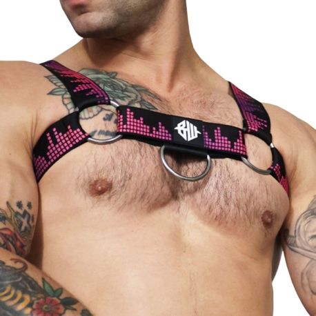  Equalizer Bulldog Harness - Black - Neon Pink