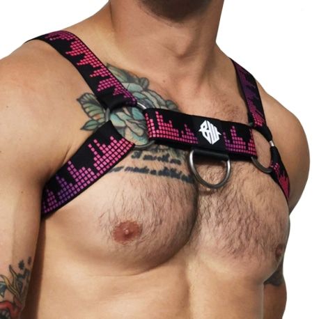  Equalizer Bulldog Harness - Black - Neon Pink