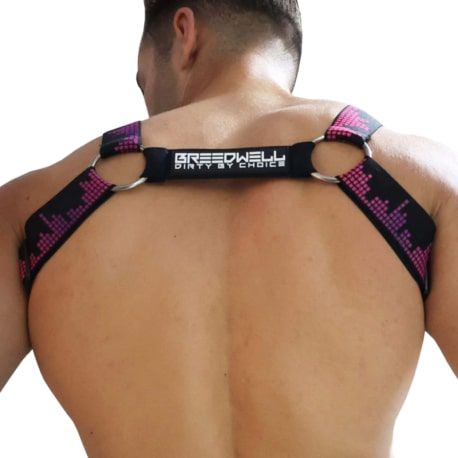 Harnais Bulldog Equalizer Noir - Rose Fluo