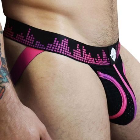  Equalizer Jockstrap - Black - Neon Pink