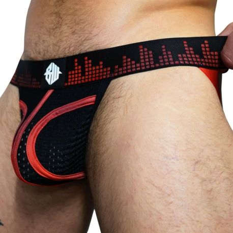  Jock Strap Equalizer Noir - Rouge