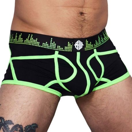  Boxer Empty Bottom Equalizer Noir - Vert Fluo