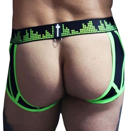  Equalizer Bottomless Trunks - Black - Neon Green