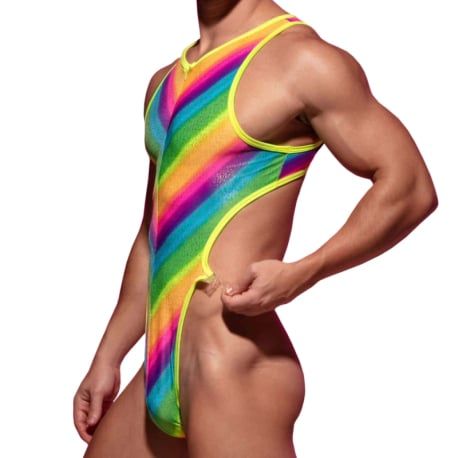  Vulcano Thong Bodysuit - Rainbow