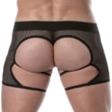 TOF Paris Circuit Fishnet Chaps Thong - Black