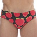 Barcode Slip de Bain Bottom Noir - Rouge