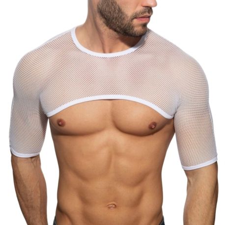 Addicted Crop Top Mesh Blanc