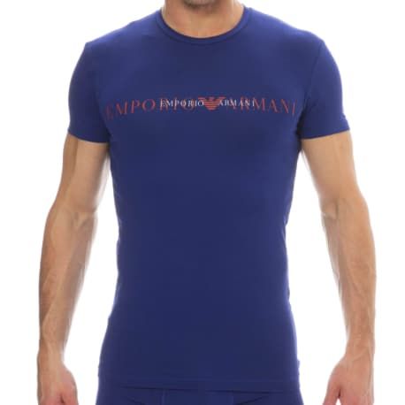 Emporio Armani T-Shirt New Icon Coton Bleu Encre