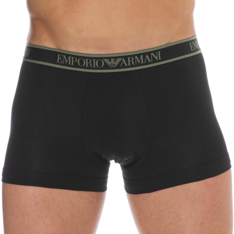 Emporio Armani Core Logoband Cotton Boxer Briefs - Black - Khaki