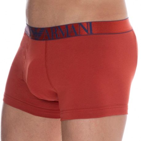 Emporio Armani Shiny Logoband Cotton Boxer Briefs - Red