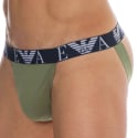 Emporio Armani Bold Monogram Cotton Jock - Olive