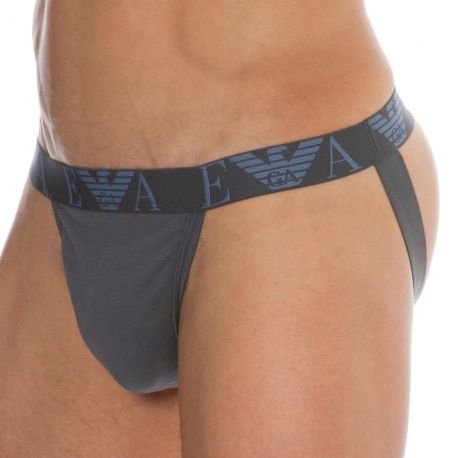 Emporio Armani Jock Strap Bold Monogram Coton - Gris