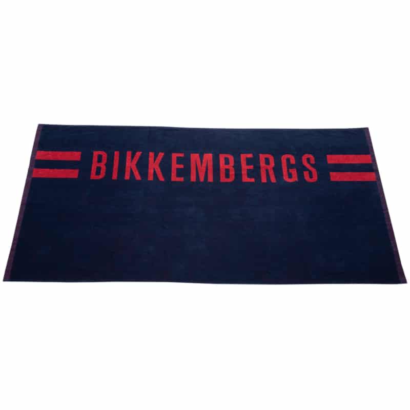 Bikkembergs Drap de Bain Logo Bleu Marine - Rouge