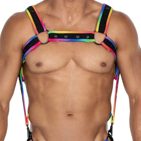 CUT4MEN Harnais Neo H4RNESS Noir - Arc-en-Ciel
