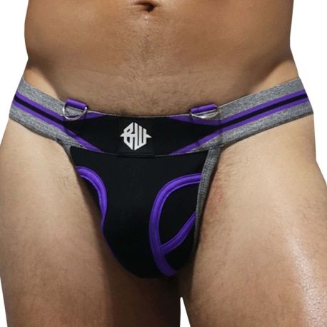  New Wave Thong - Black - Purple
