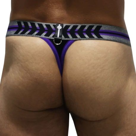  New Wave Thong - Black - Purple