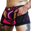  Boxer Jock Chock Dickmatized Noir - Rose Fluo
