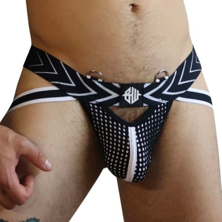  Jock Strap Dickmatized Noir - Blanc
