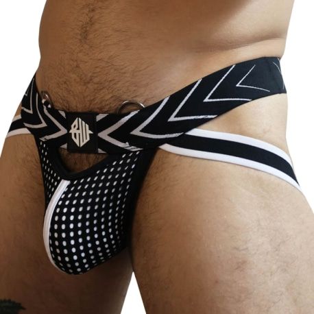  Jock Strap Dickmatized Noir - Blanc