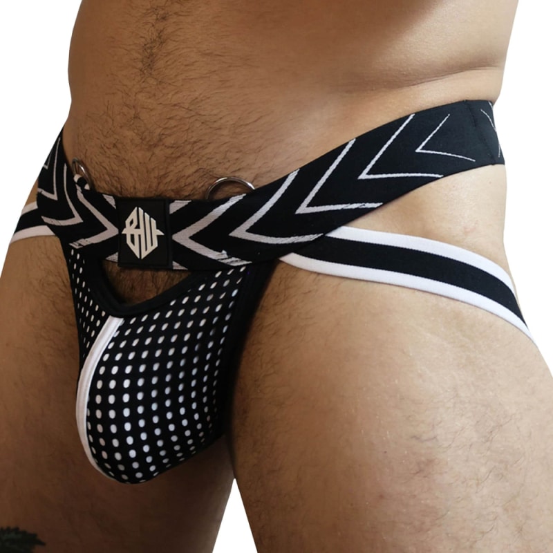  Jock Strap Dickmatized Noir - Blanc