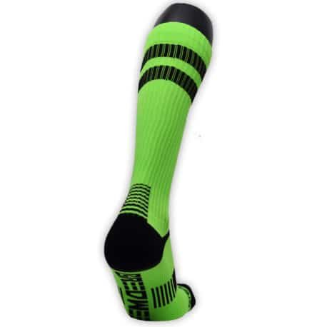  Chaussettes Hautes Logo Stripe Vert Fluo
