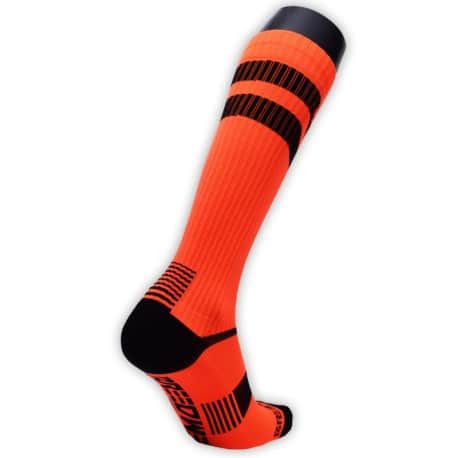  Chaussettes Hautes Logo Stripe Orange Fluo