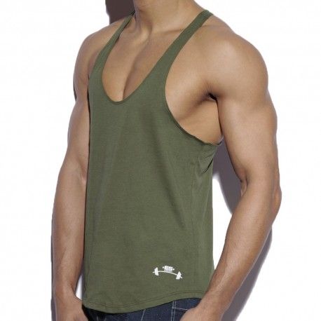 Fitness Plain Tank Top - Khaki