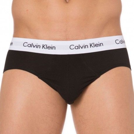 3-Pack Cotton Stretch Briefs - Black - White - Grey