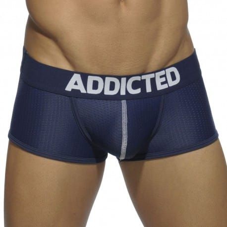 Addicted Lot de 3 Boxers Courts Mesh Push Up Blanc - Bleu Marine - Noir