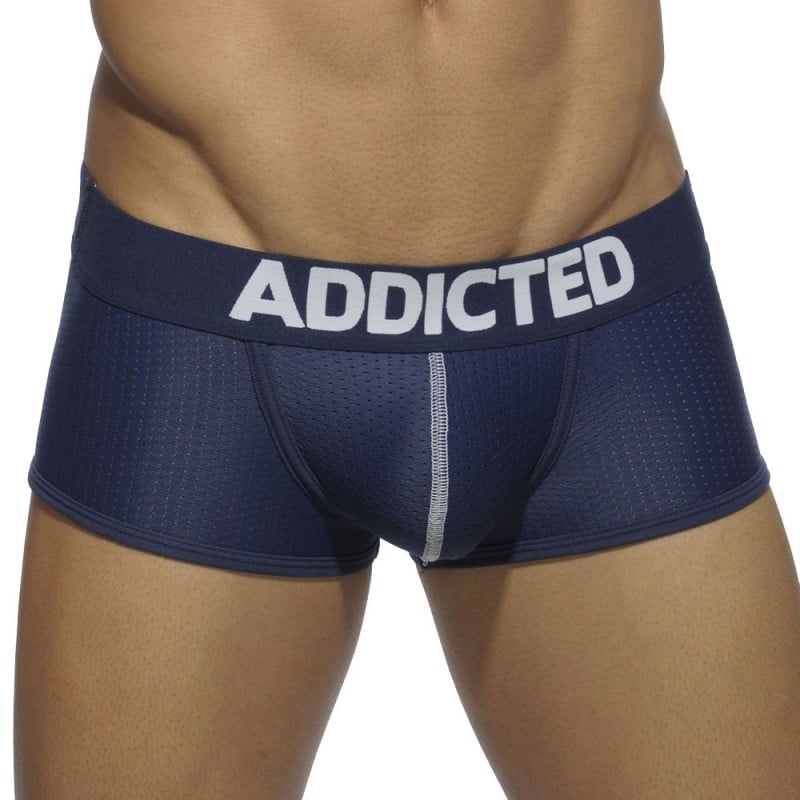 Addicted Lot de 3 Boxers Courts Mesh Push Up Blanc - Bleu Marine - Noir