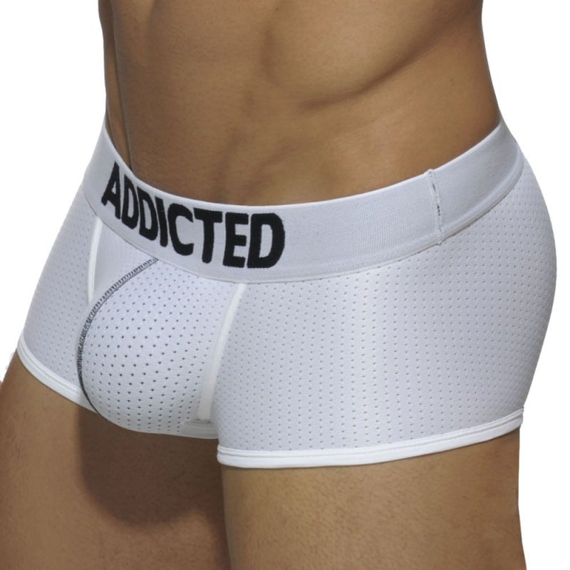 Addicted Lot de 3 Boxers Courts Mesh Push Up Blanc - Bleu Marine - Noir