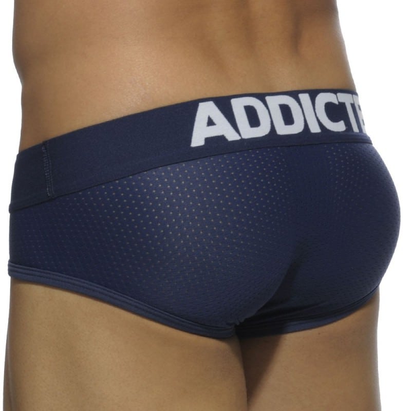 Addicted Lot de 3 Slips Mesh Push Up Blanc - Bleu Marine - Noir