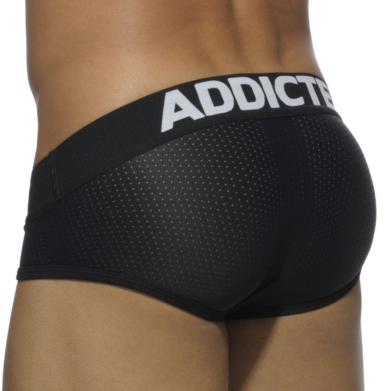 Addicted Lot de 3 Slips Mesh Push Up Blanc - Bleu Marine - Noir