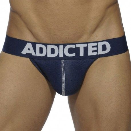 Addicted Lot de 3 Jock Straps Mesh Push Up Blanc - Marine - Noir