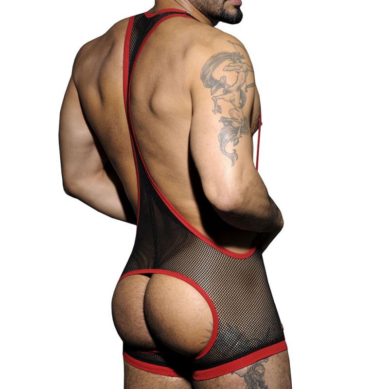 AD Fetish Body Mesh Fetish Noir - Rouge