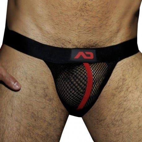 AD Fetish Jock Strap Mesh Fetish Noir - Rouge