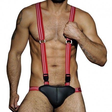 AD Fetish Body Jock Noir - Rouge