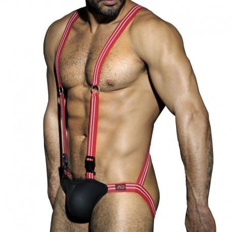 AD Fetish Body Jock Noir - Rouge