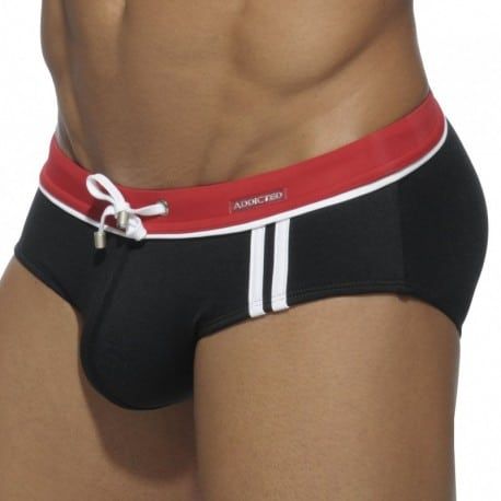 Addicted Slip de Bain Sport Detail Binding Noir