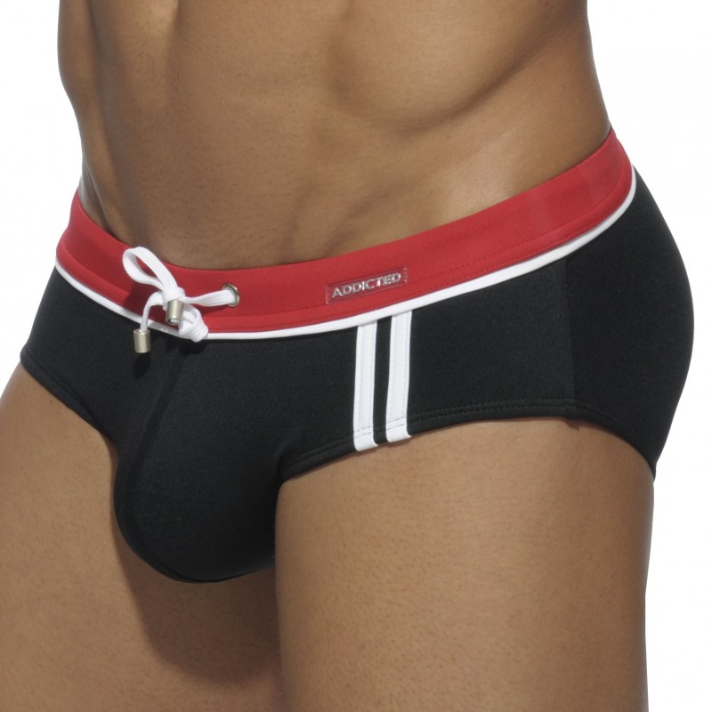 Addicted Slip de Bain Sport Detail Binding Noir