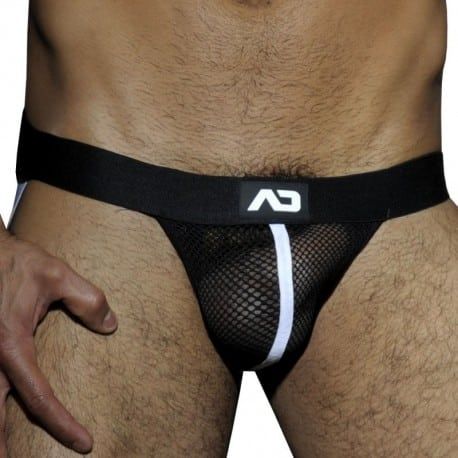 AD Fetish Jock Strap Mesh Fetish Noir - Blanc