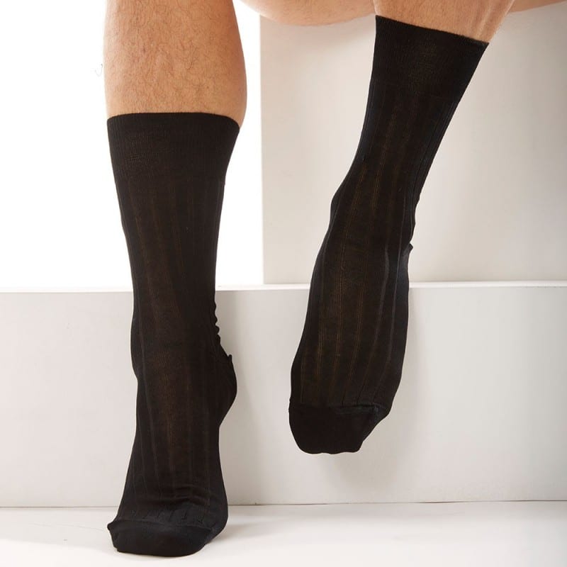 DIM Lot de 2 Paires de Chaussettes Fil d'Ecosse Noires