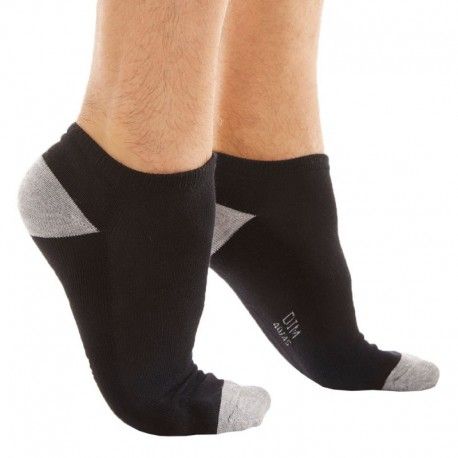 DIM Lot de 3 Paires de Socquettes Sport Noires